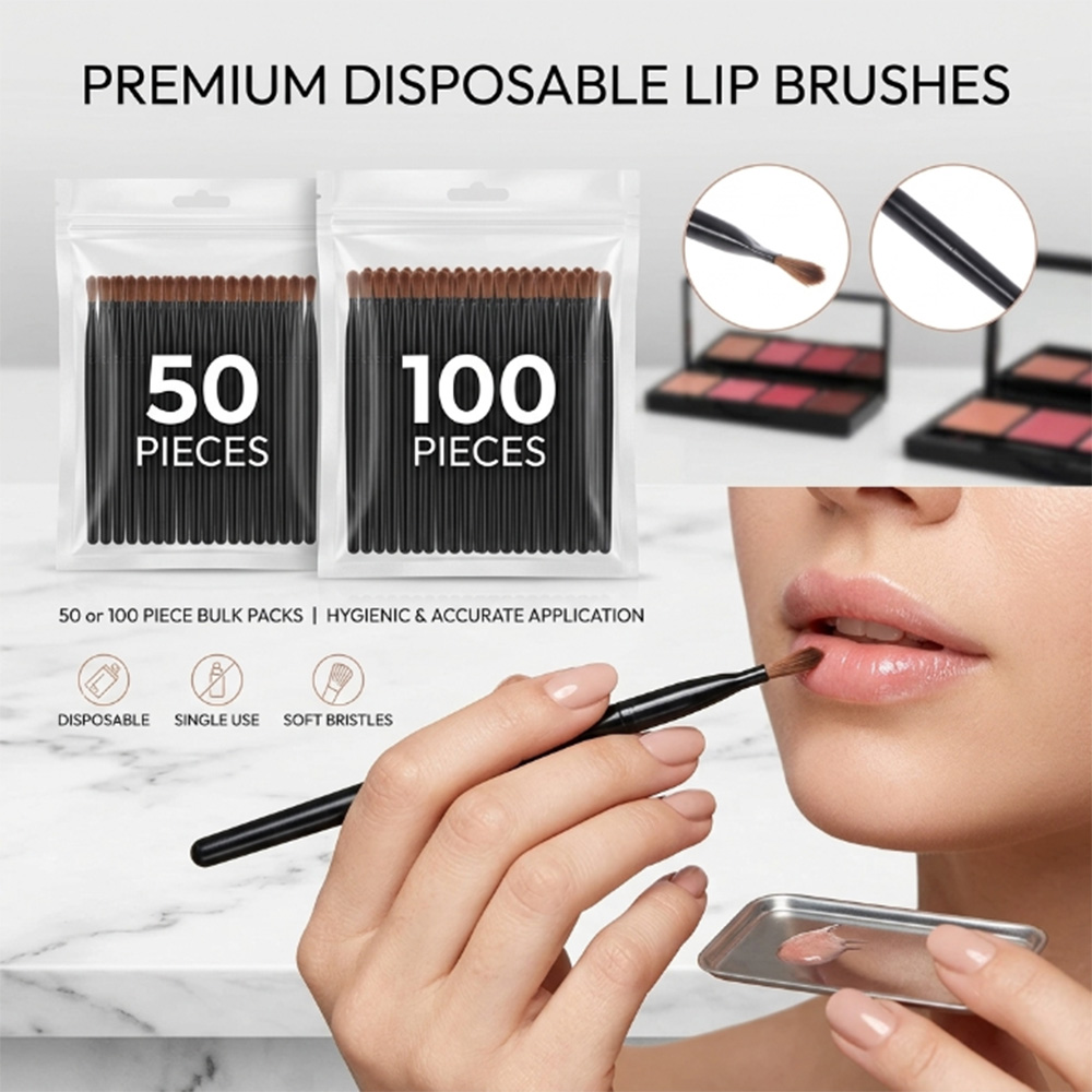 Beauty Home Makeup - Набор одноразовых кистей для губ (50/100