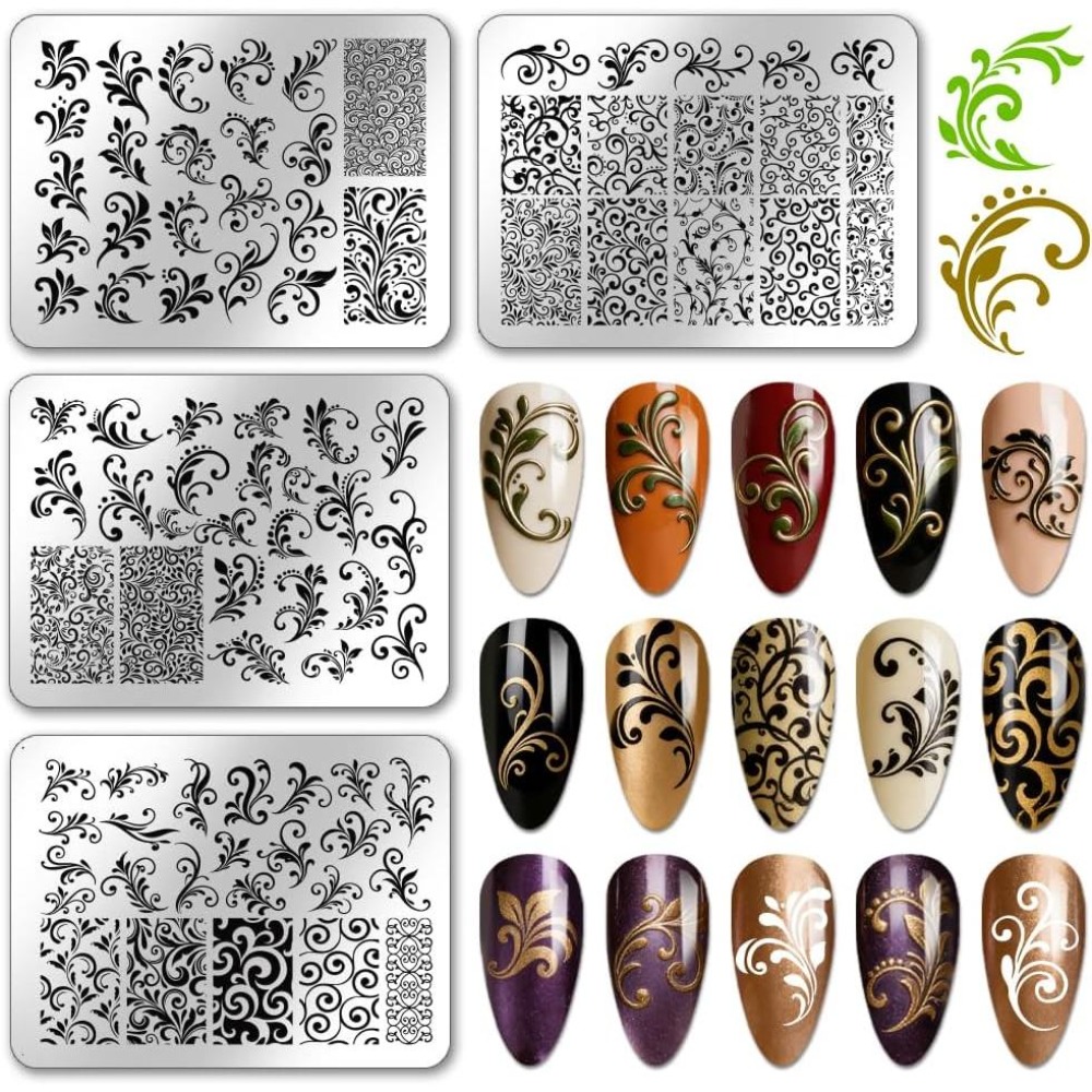 Nail Art Stamping Kit - 4 шт. пластин для стемпинга с