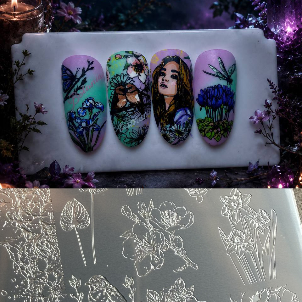 Nail Art Stamping Kit - Трафареты для стемпинга XMQ: птицы, бабочки,