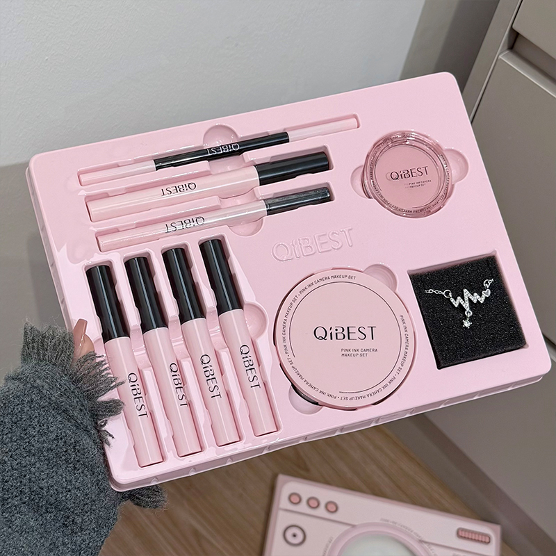 Beauty Makeup Camera - QIBEST Розовый набор для макияжа с