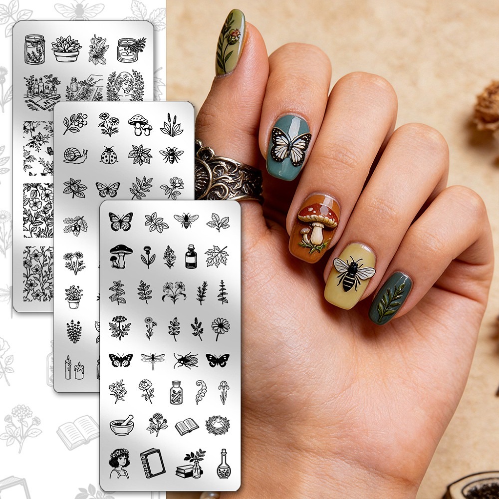 3 шт. Трафареты для дизайна но – обзор и цена Nail Art Stamping Kit