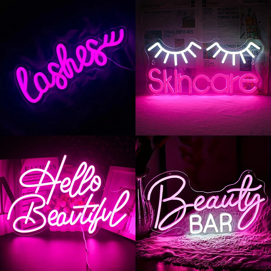 Неоновая вывеска для ресниц Св – обзор и цена Beauty Makeup Bar