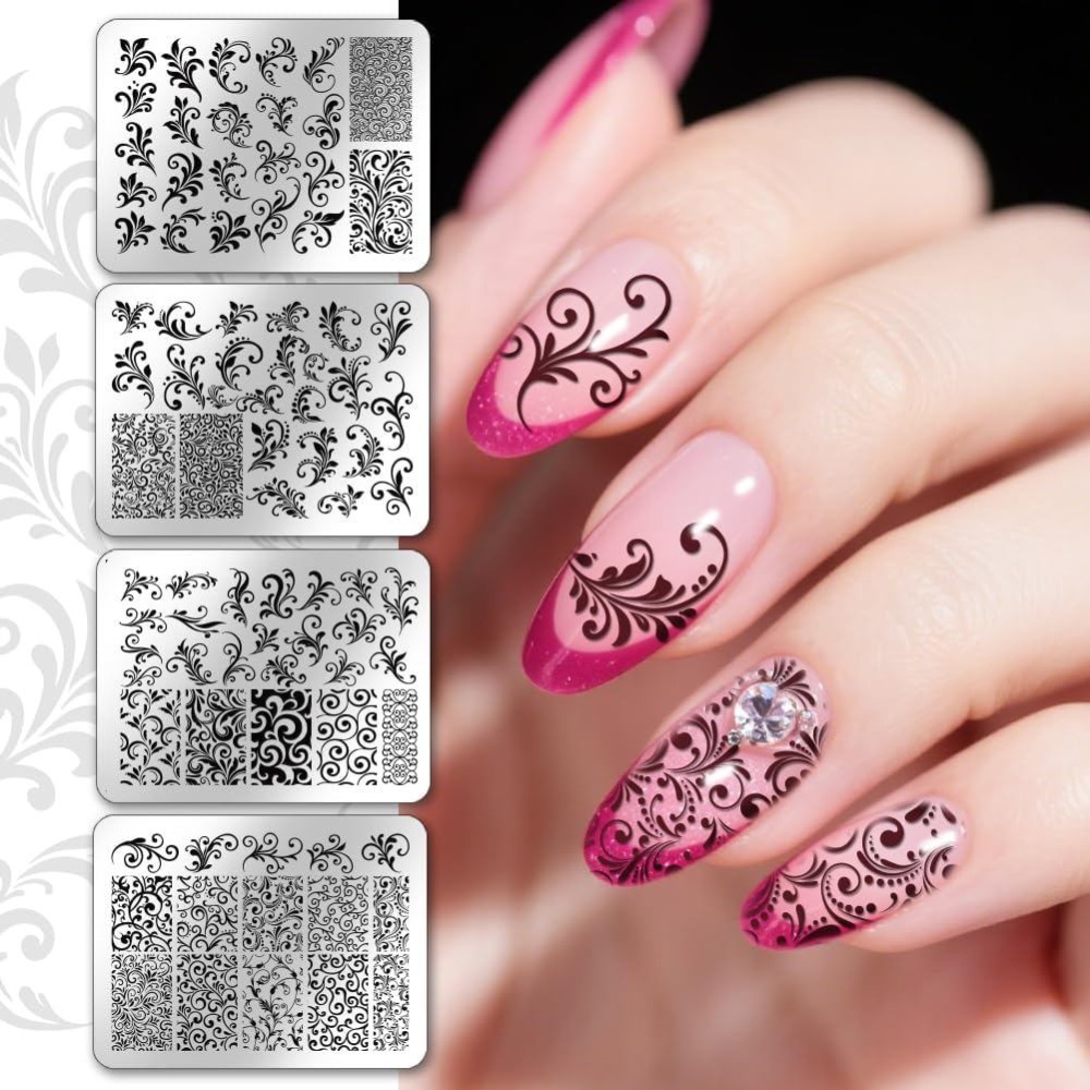 4 шт. пластин для стемпинга с  – обзор и цена Nail Art Stamping Kit