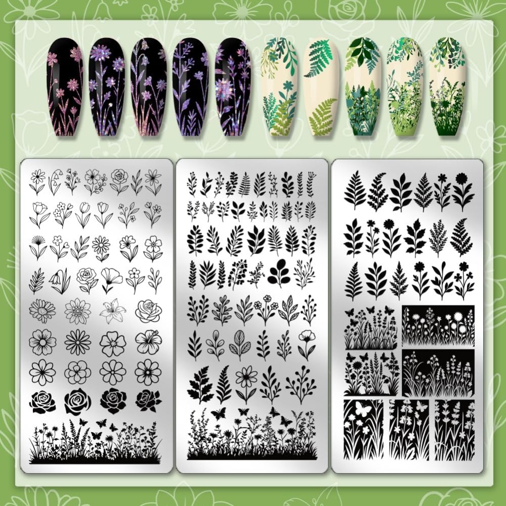 3 шт., пластины для штамповки  – обзор и цена Nail Art Stamping Kit